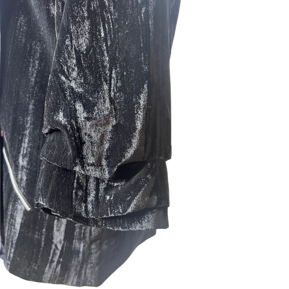 Maurices Crushed Velvet Draped Blazer Jacket | Size XL | Black w/ Zip Pockets - Picture 3 of 3